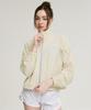 Leijibi Cool Touch Airlight Crop Loose Fit Women'S Zip-Up Rash Guard Cream Beige
