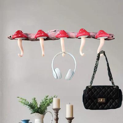 Mushroom Wall Hook Whimsical Cottagecore Bohemian Boho Unique Cute Cool Fun Funky Hanging Wall Hook Decor For Coat And Towel