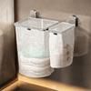 Suction Cup Mounting Hanging Laundry Basket Mesh Material Dirty Clothes Organizer  Bathroom Storage