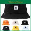 Cappello da Pescatore Pieghevole con Toppa Faccina Sorridente per Uomo e Donna Unisex Divertimento all'Aperto