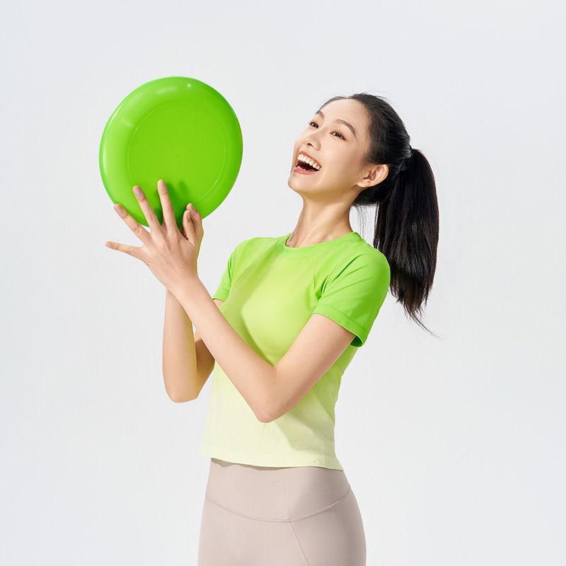 

Женская быстросохнущая футболка с градиентом для йоги и бега - Топ с коротким рукавом для фитнеса и танцев на лето S (up to 95 Jin)