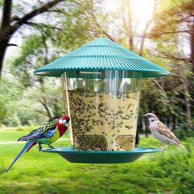 Plastic Bird Feeder Hanging Peanut Nut Garden Seed Multiple Hole Dispenser Holder Outdoor Bird Feeder Food Container