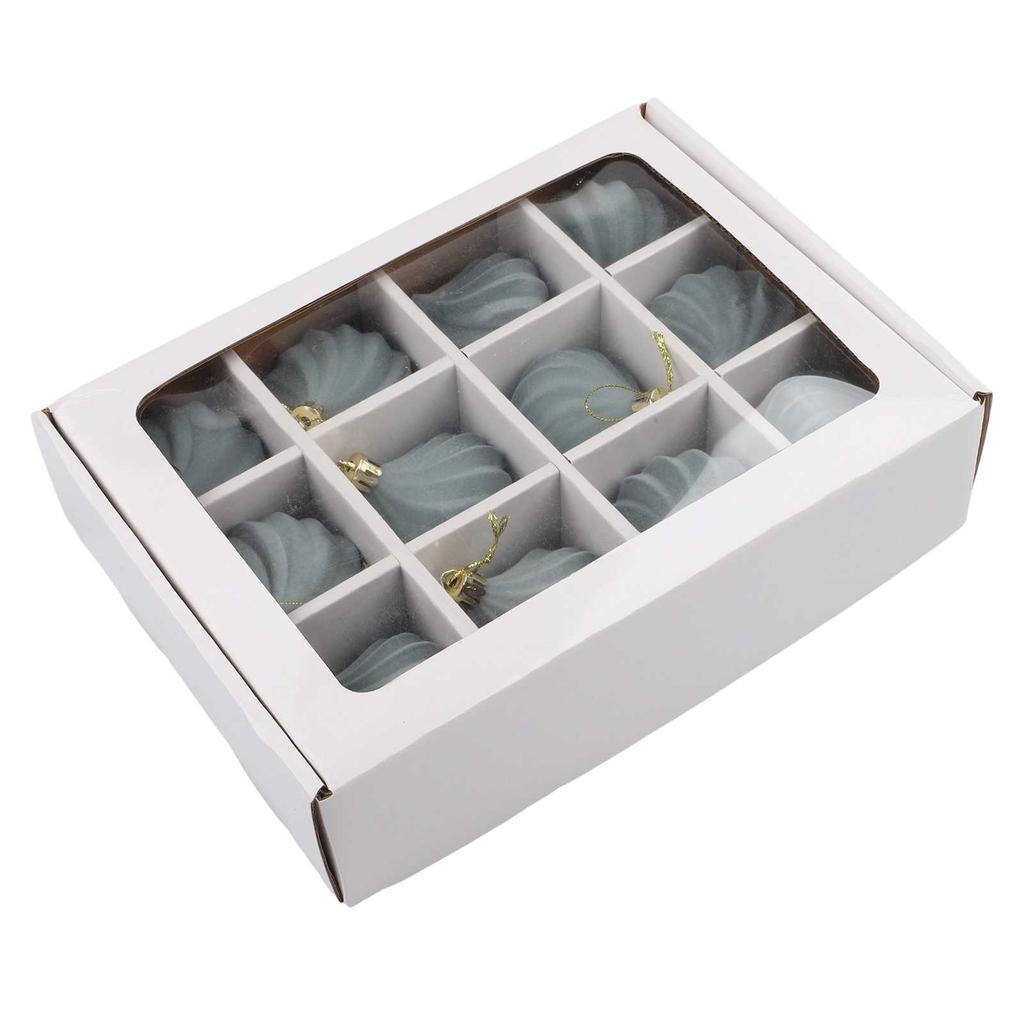 Plush Christmas Ornaments Set with 12 Onion Shaped Balls Designed for Elegant Holiday Tree and Home Decoration