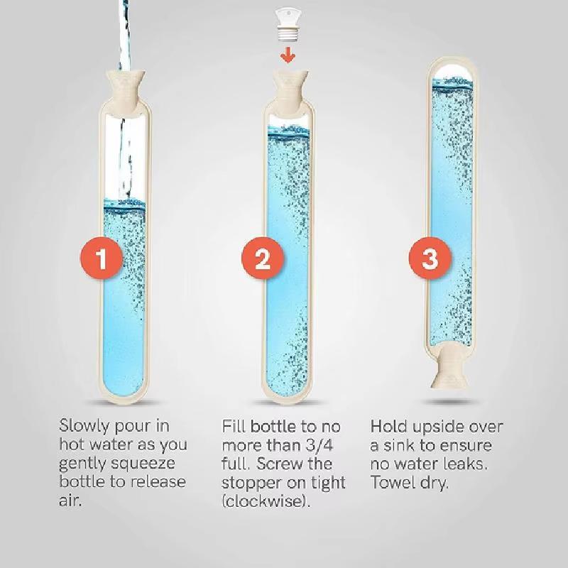 שקית לבקבוקי מים חמים ארוכים 53x10 ס"מ ורוד אפור כיסוי נשלף בקבוק מים חמים מגומי ארוך במיוחד מחמם מותניים ידיים רגליים