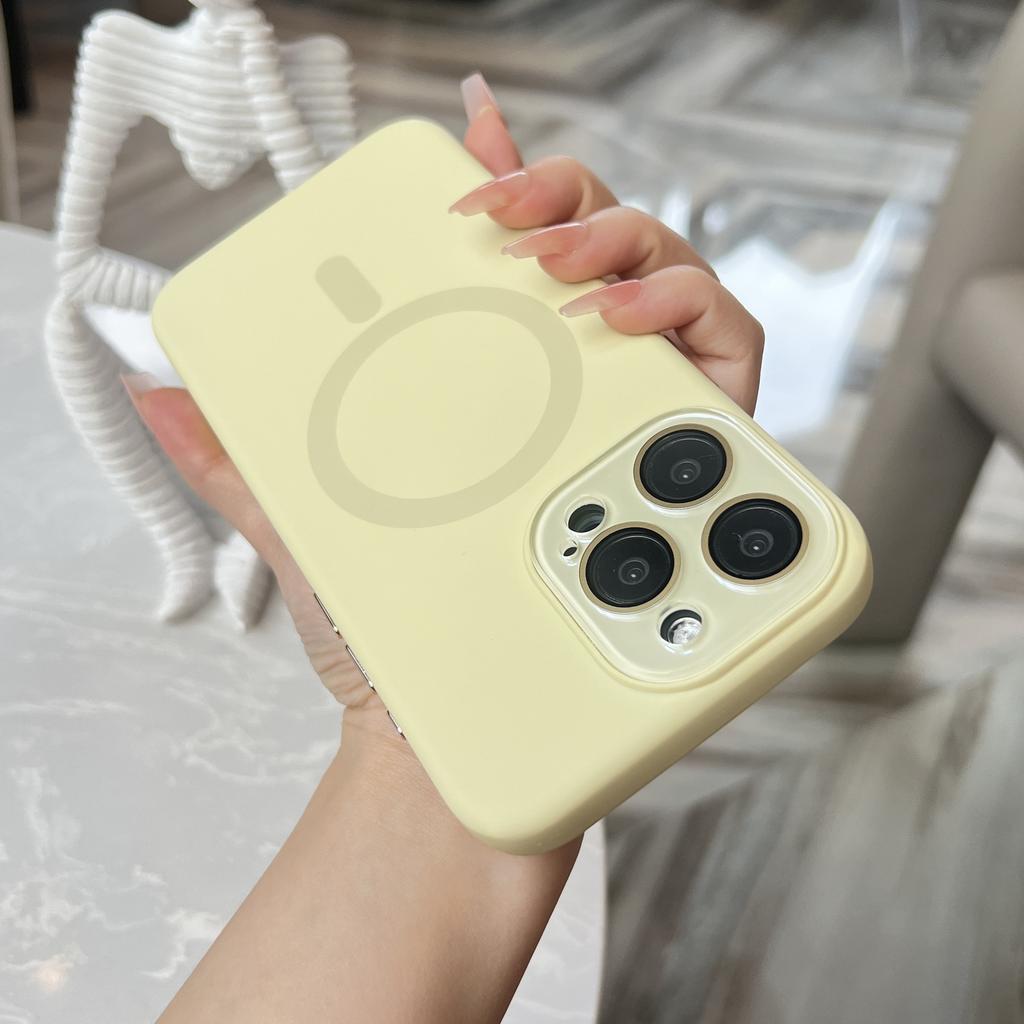 Applicable To IPhone16ProMax Liquid Silicone Magnetic Suction Phone Case Apple 15 Full-cover Soft Anti Fall 14 Protective Case