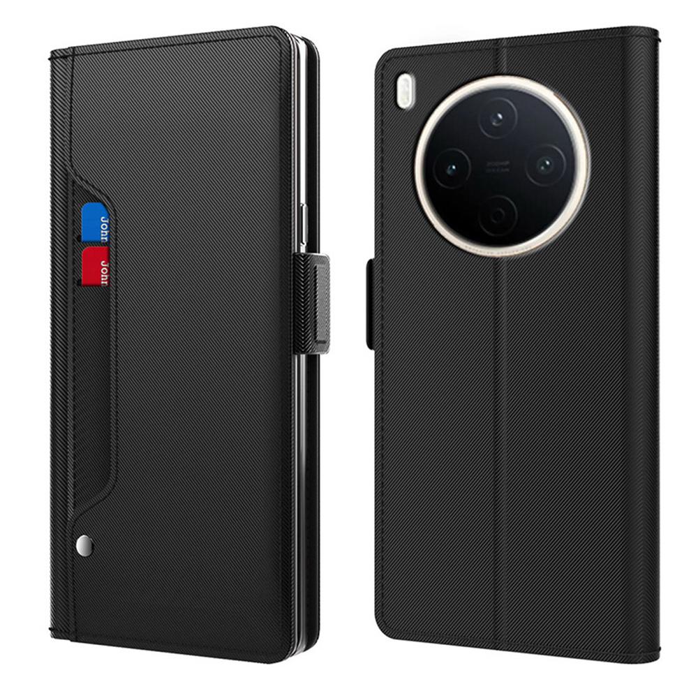 For vivo Y500 Pro 5G Case Stand PU Leather Phone Cover Card Holder Mirror
