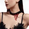 Halloween blood fringed pearl crystal necklace trendy sweet cool niche street love multi-layer collarbone chain