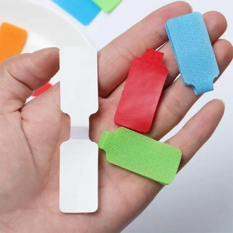 5-100PCS Cable Label Writable Colored Cable Identification Sticker Self-adhesive Writable Wire Classification Strap