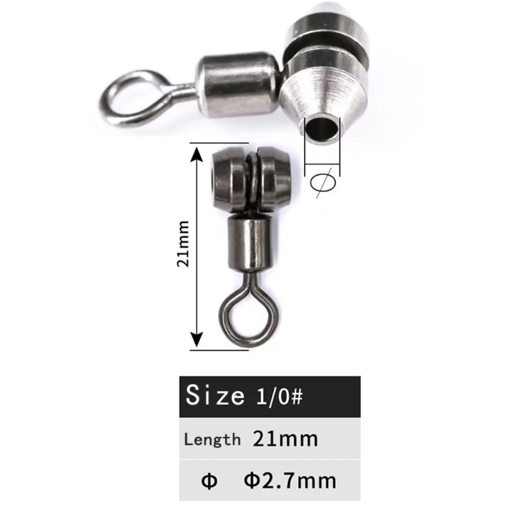 10 Stück Angel-Wirbel 3-Wege Edelstahl Angel-Verbinder Kugellager Wirbelhaken für Karpfen Angelzubehör Werkzeug