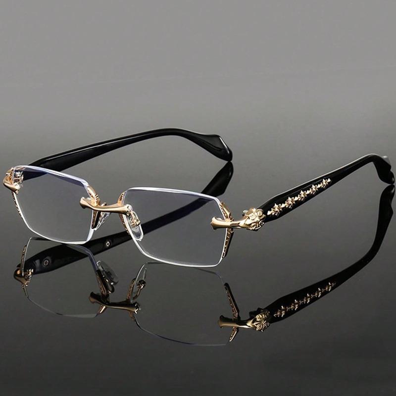 Men's High-definition Anti Blue Light Glasses - Retro Transparent Lens Full Frame Design Fashionable Unisex Glasses