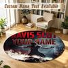 Round Rug Custom NameTravis Scott Pattern Non Slip Carpet Home Floor Decor