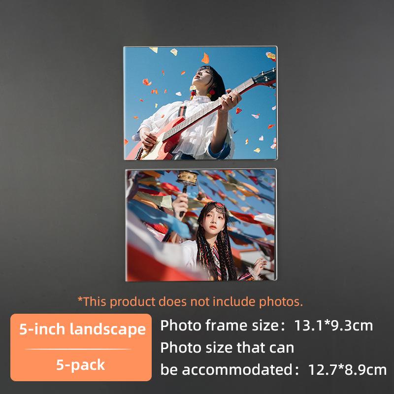 -Özel Modern Tasarım Hafif Akrilik Fotoğraf Çerçevesi Küçük Resim Sergileme Buzdolabı Mıknatıslı Fotoğraf Çerçevesi