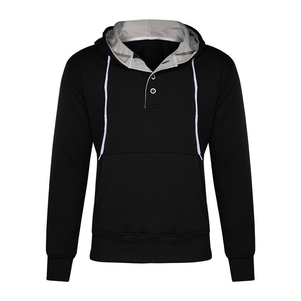 Men's  Spring Solid Color Long Sleeve Hoodies Sweatershirt Tops Shirt