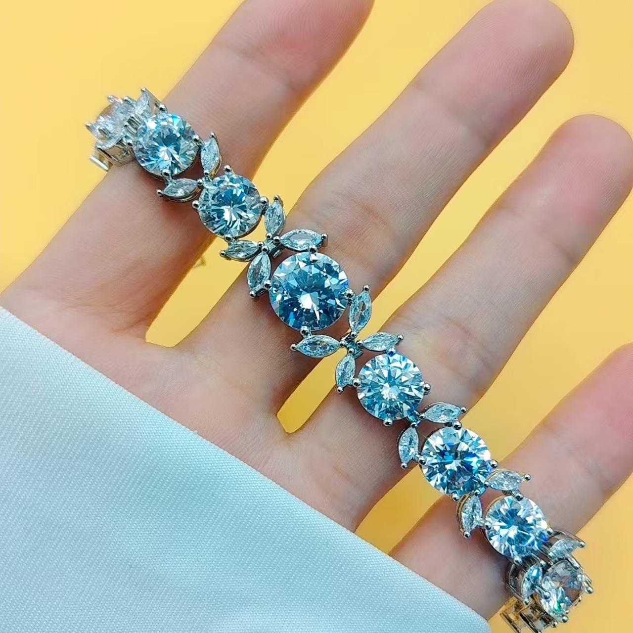 Браслет женский Haoyi Seiko с полными бриллиантами, крест «лошадиный глаз», бабочка, 5A циркон, браслет с бриллиантами с высоким содержанием углерода copper + gold