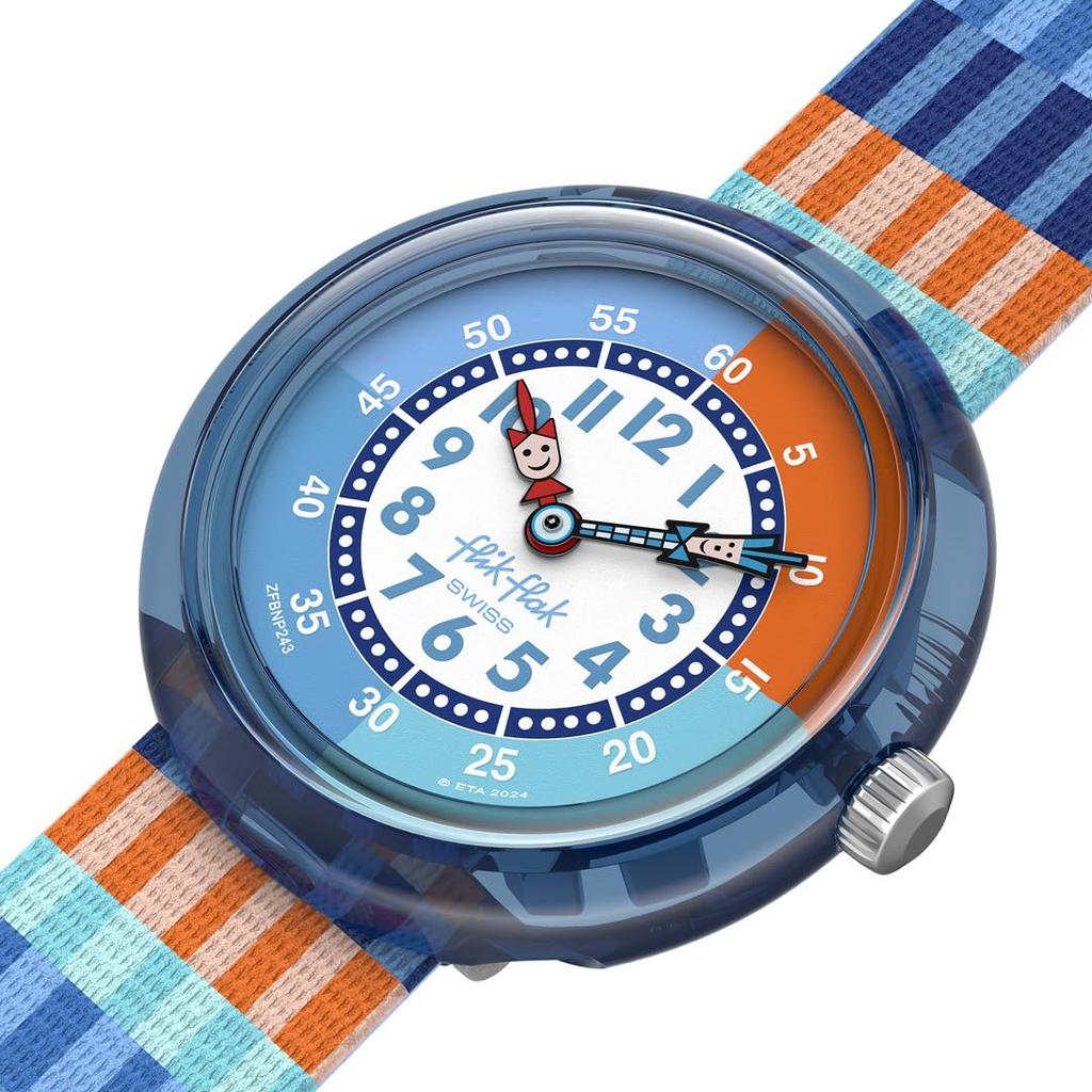 Swatch Flik Flak STRIPY STRIPES Wristwatch FBNP243 Boys Blue
