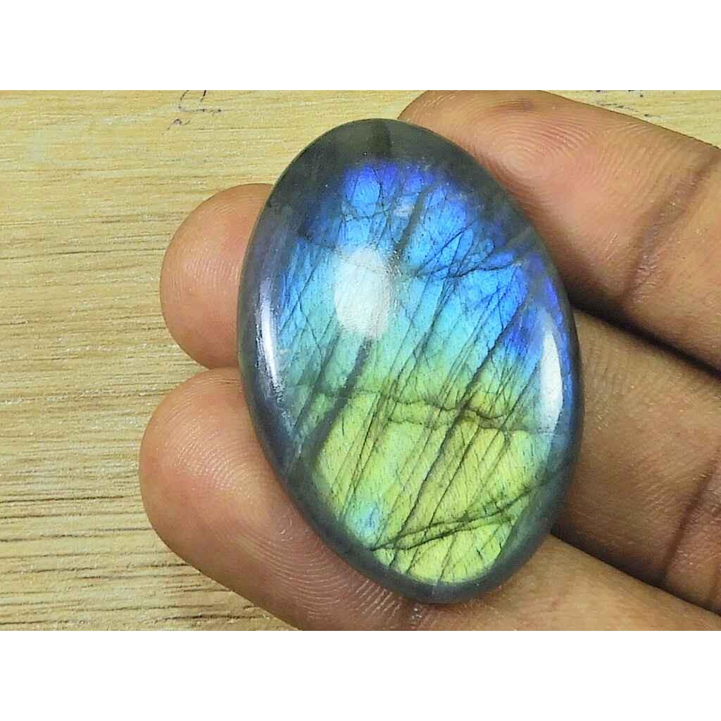 Natural Labradorite 26X39MM Oval Crystal Cabochon Loose Gemstone 57Cts. SK-3332