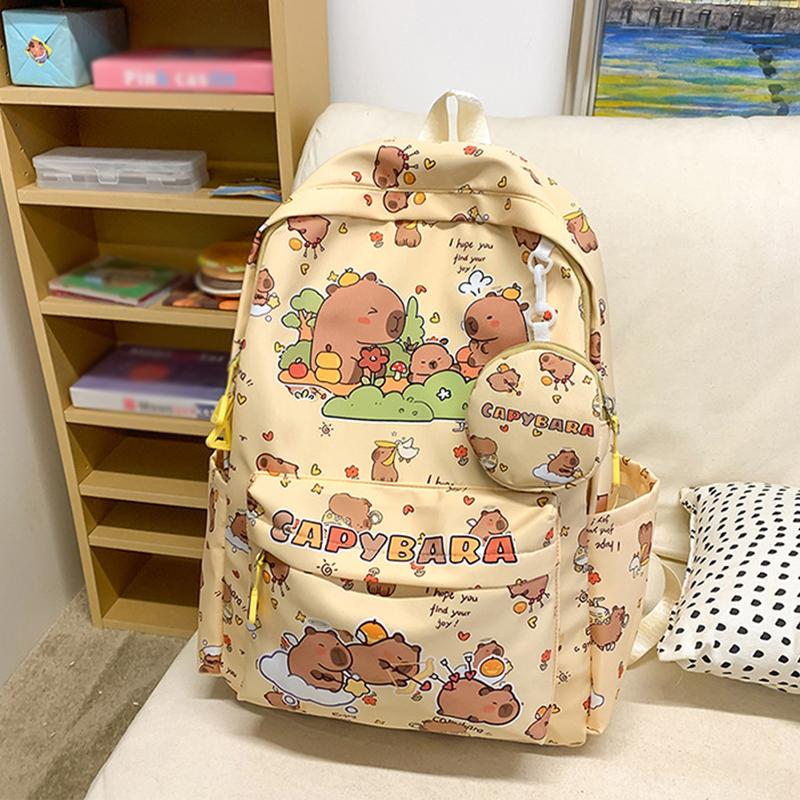 2025 New Printed Student Backpack Large Capacity Lightweight Ridge Protection Backpack Cute Cartoon Casual Joker Schoolbag