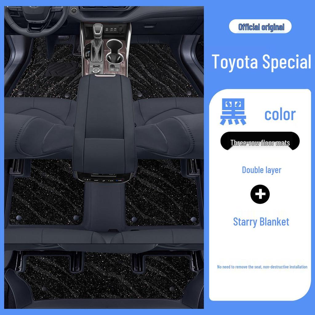 Odorless Leather Full Coverage Foot Mats for Toyota Highlander - Eco-Friendly Interior Protection.