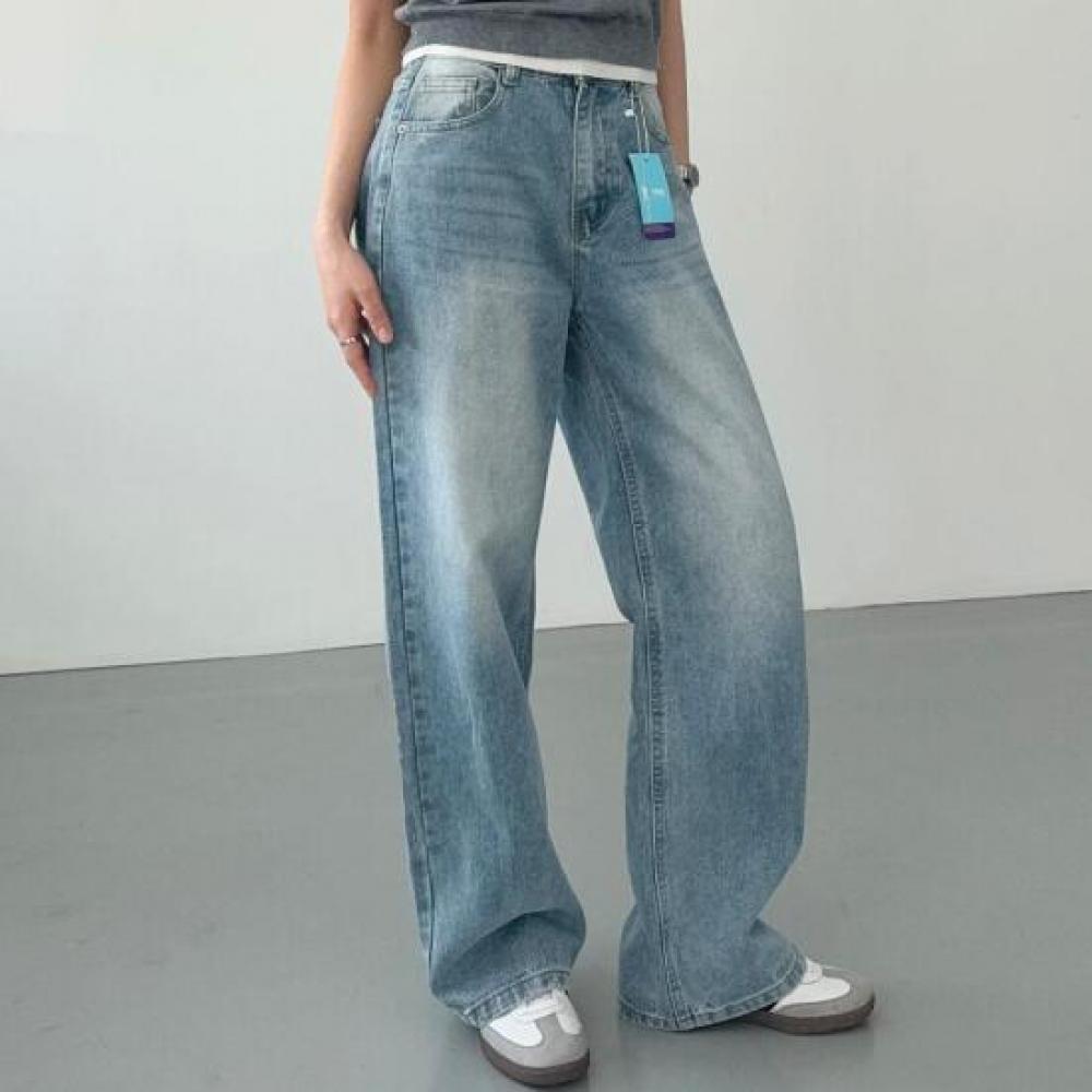 New Arrivals Open Run Women Wide Straight Denim Pants