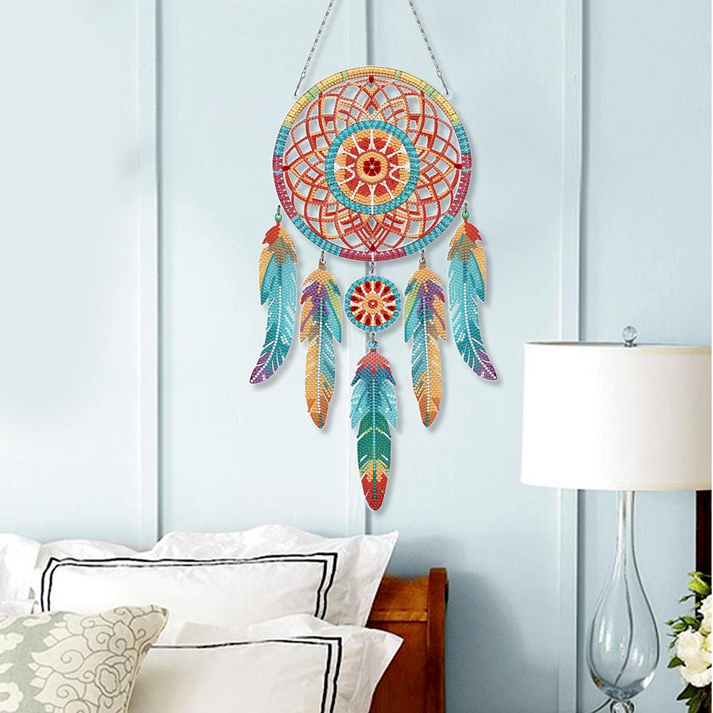 Dream Catcher 2D Flat DIY Hanging Diamond Art Kits Special Shape Rhinestone Diamond Art Window Pendants Diamond Painting Set