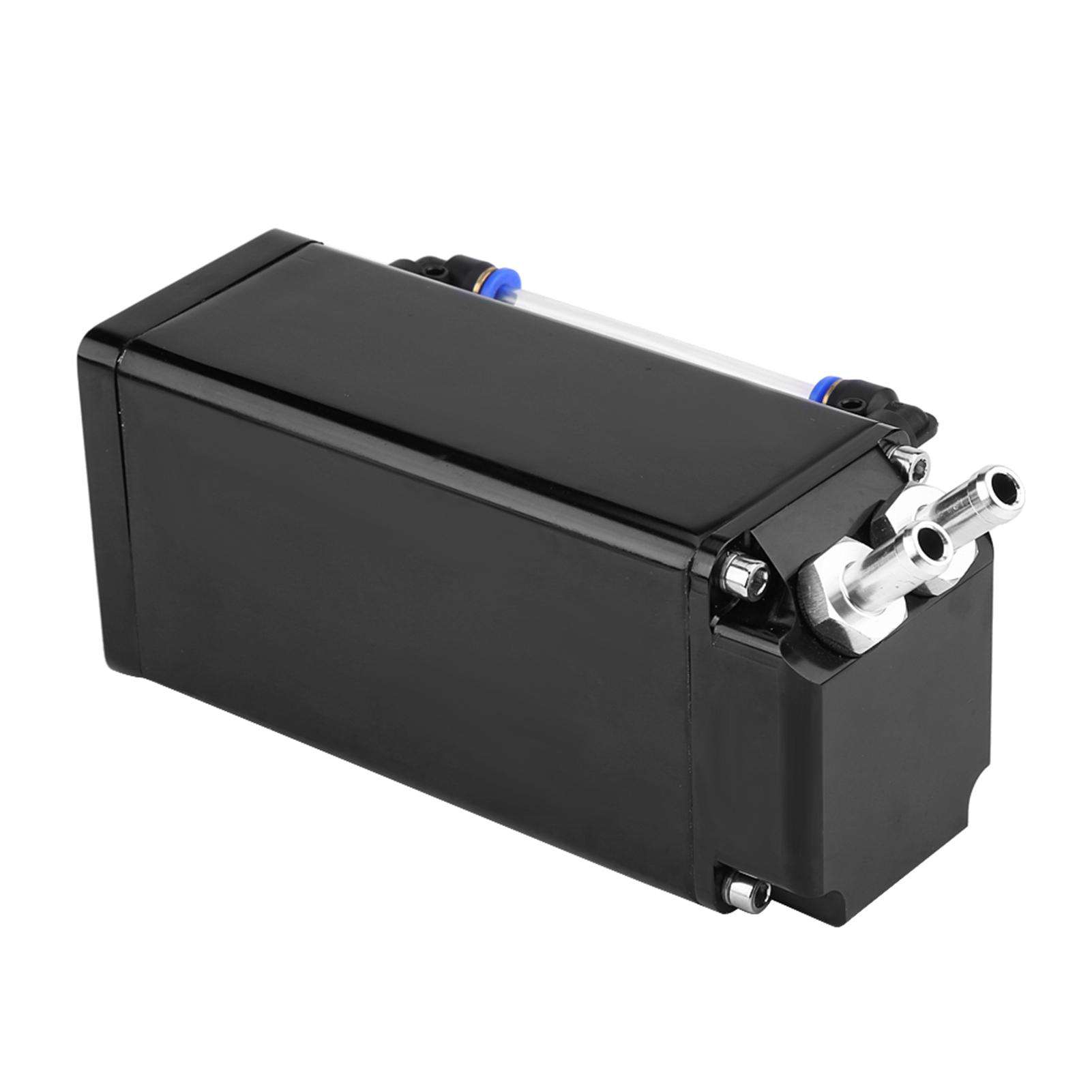 

Square Style Billet Aluminum Engine Oil Catch Reservoir Breather Tank Can Kit Black