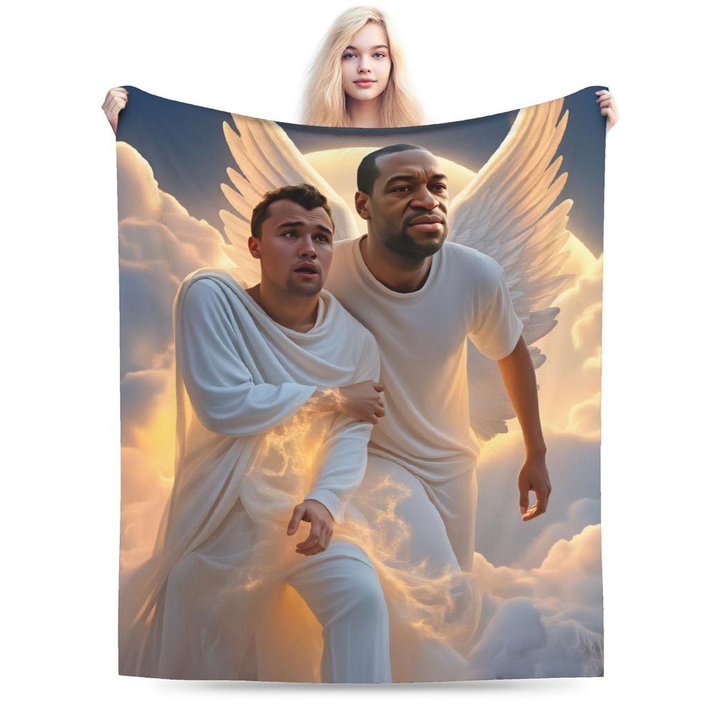 Warm Soft Blankets Camping Charlie Kirk Funny Meme Throw Blanket Novelty Bedspread For Outdoor