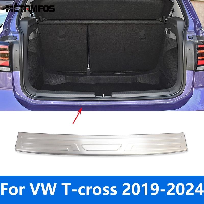 Accessories For Volkswagen VW T-cross Tcross - 2024 Exterior Rear Trunk Bumper Foot Plate Door Sill Scuff Guard Plate