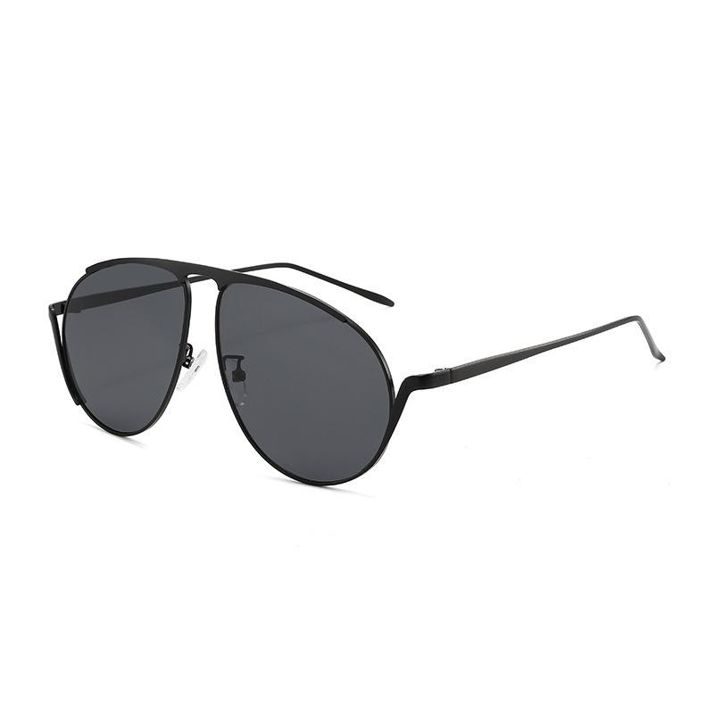 Stylish Metal Frame Aviator Sunglasses Uv Protection Fashion Eyewear чёрный