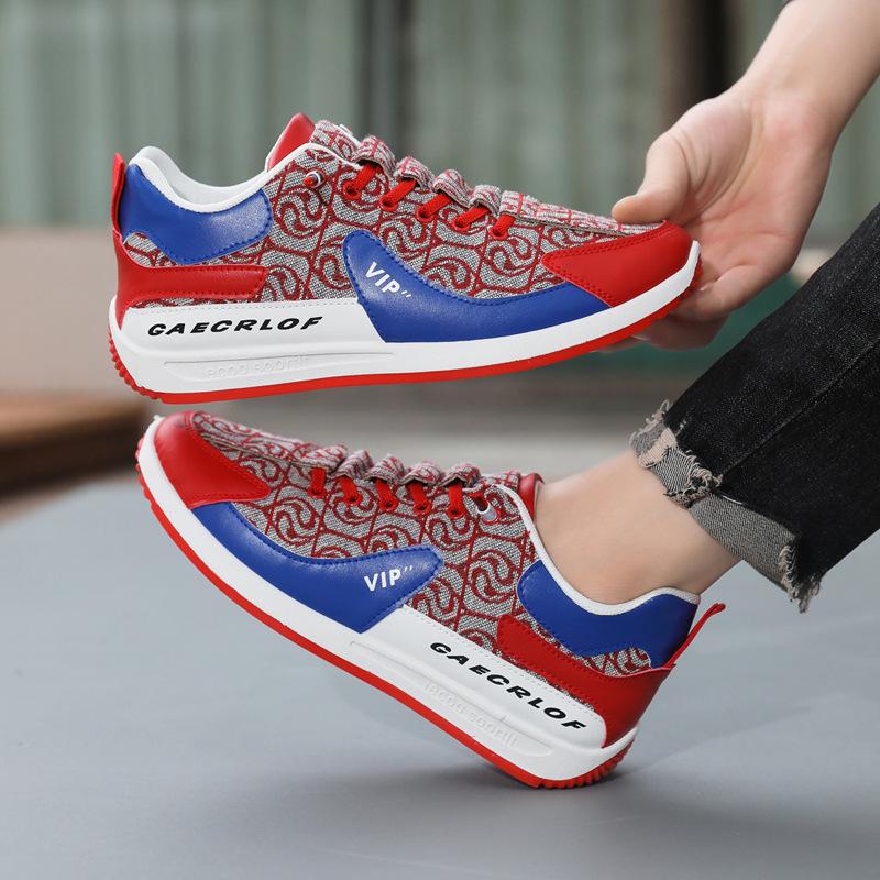 

Men s Retro-Style Trendy Low-Top Casual Sneakers - Colorful, Comfortable, Breathable, and Versatile 39 червоний