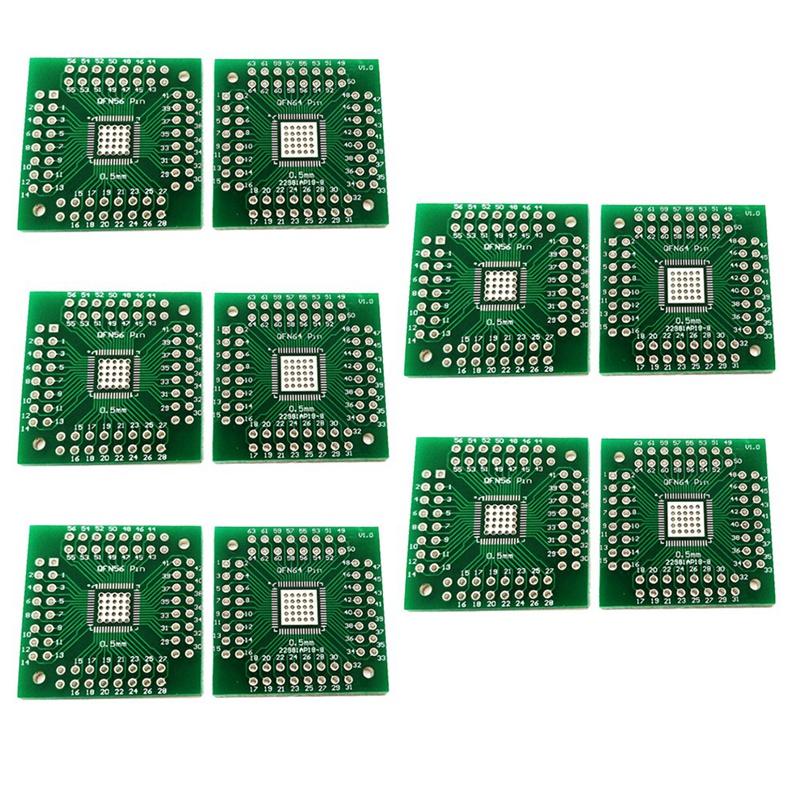 

ABUL-QFN56 QFN64 Adapter Board Converter Pin Board Immerse 0.5Mm Transfer Board 10Pcs зелений