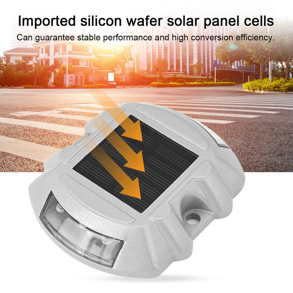 2pcs 6 LED Solar Road Stud Lights Ground Garden Lawn Deck Pathway Outdoor Waterproof Lamps