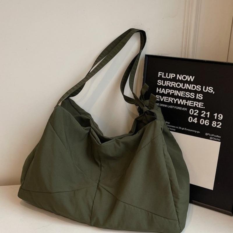 New Tote Bag Nylon Solid Color Messenger Bag Student Minimalist Large Capacity High Sense Women's Satchel Fashion Versatile