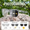 Photochromic Sunglasses Men Women Square Frame UV400 Light Changing Sun Glasses Transparent Frame Driving Cycling Eyewear