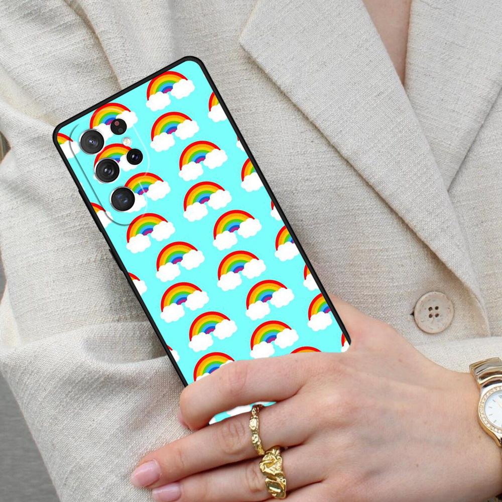 Rainbow Cute Cartoon Cell Phone Case for Samsung Galaxy S26 Ultra S25 S24 S23 S22 S21 S20 Note10 Cover