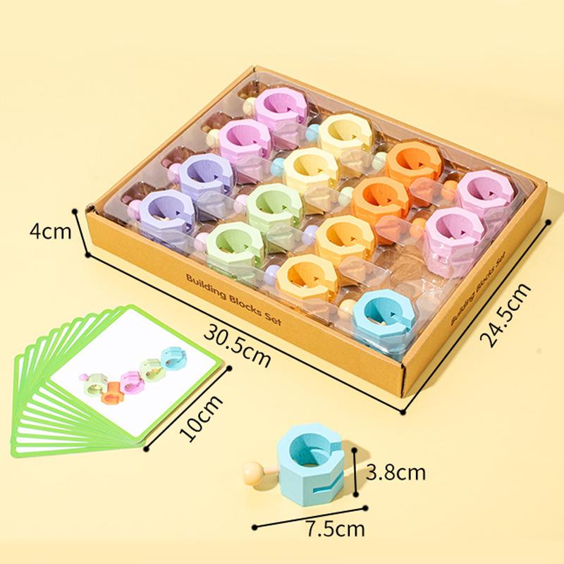 

Детские сенсорные строительные блоки Монтессо, логическое мышление, конструирование, креативное раннее развитие, тренировка мелкой моторики, деревянные игрушки разноцветный