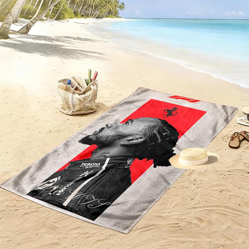 Lewis Hamilton Print Beach Towel, Large Soft Quick Dry Towel for Beach Camping Swimming