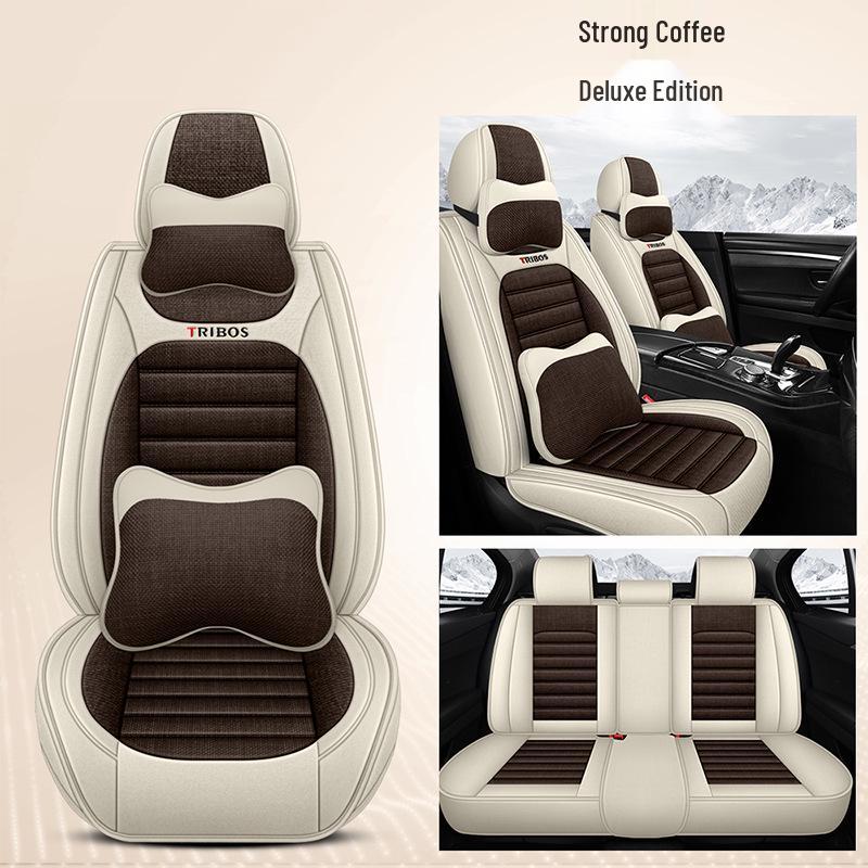 Linen Wrapped All-Season Breathable Car Seat Cushion Mat