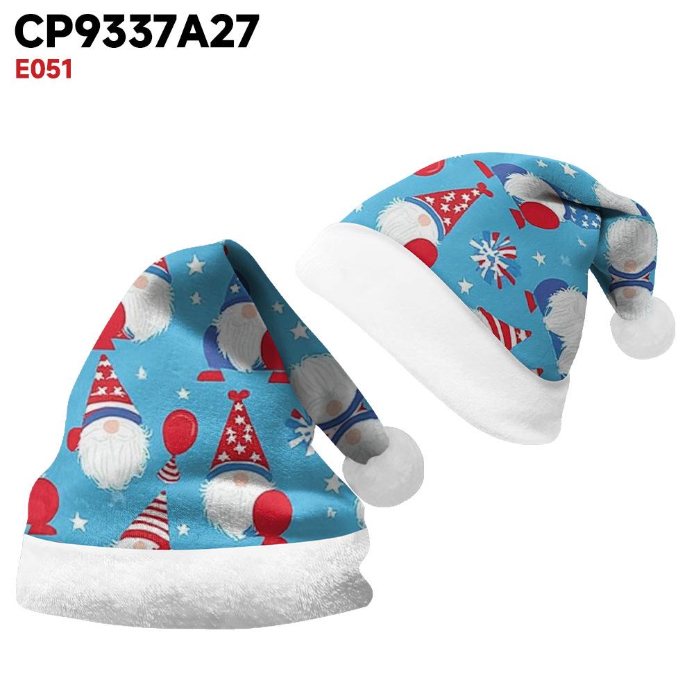 2024 New Double-Sided Plush Velvet Christmas Hat for Adults & Children - Customizable Design