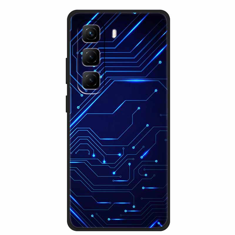 Per Custodia Infinix Hot 50 5G Fiori Morbido Silicone TPU Antiurto Custodie per Telefono per Infinix X6720 Animali Lupo Cool Copertura Protettiva