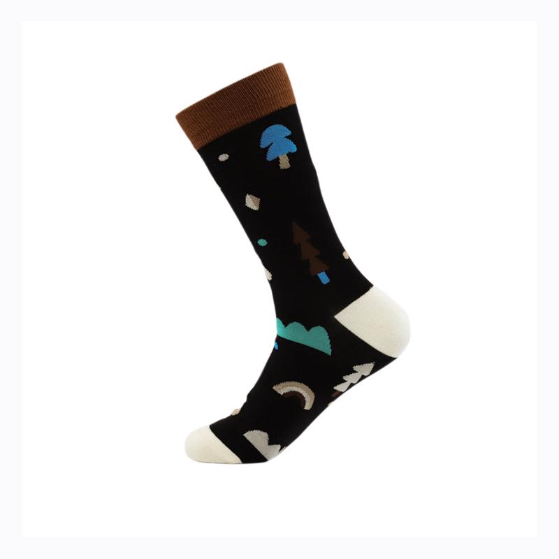 Fashion Colorful Brand Men Socks 20 Colors Striped Plaid Diamond Socks Men Cotton Casual Crew Socks