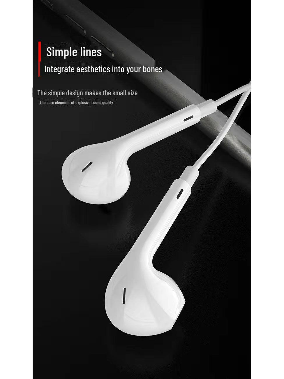 

Проводные наушники-вкладыши 3-го поколения с разъемом 3,5 мм для Android, мобильных устройств, компьютеров и игр MP3 earphones белый