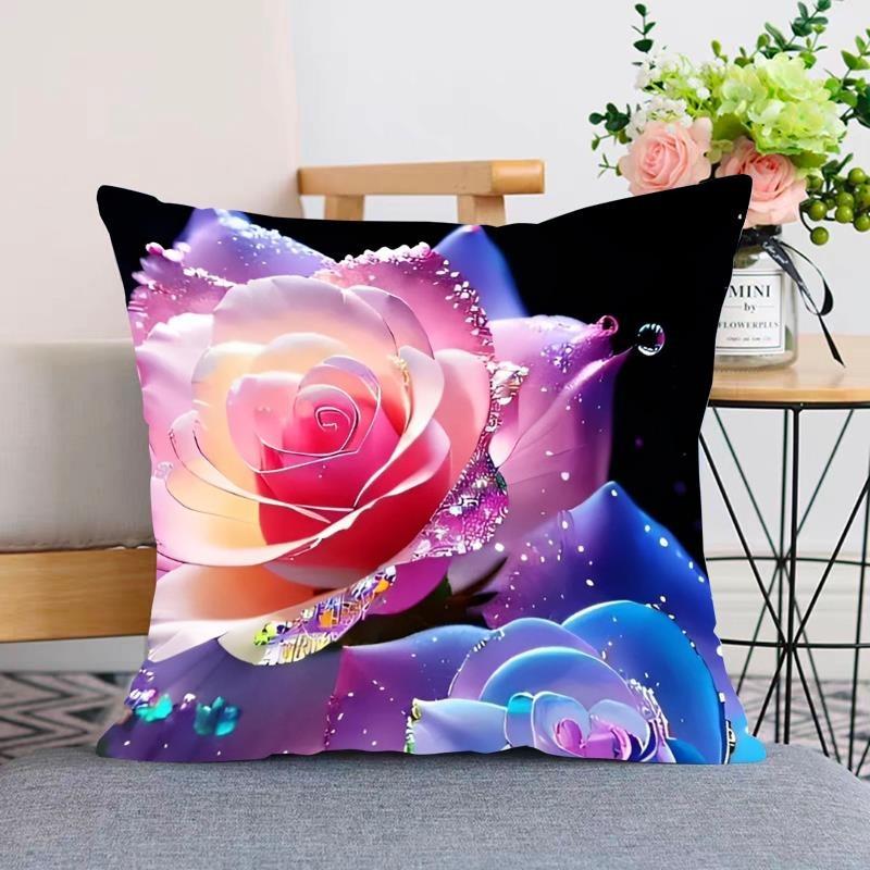 Rose Pillowcase Dormitory Decoration Office Living Room Sofa Home Pillowcase