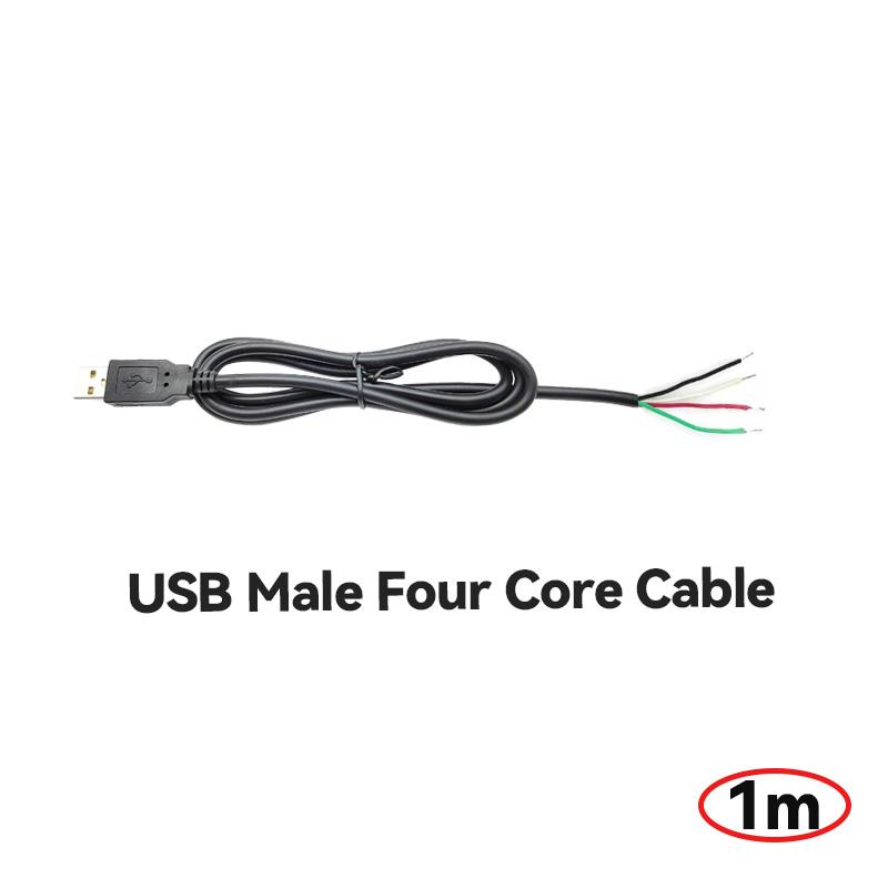 Copper USB Single Male Head Two Core Charging Cable Four Core Data Cable USB Connection Cable Tin Supply Cable Extension Cable