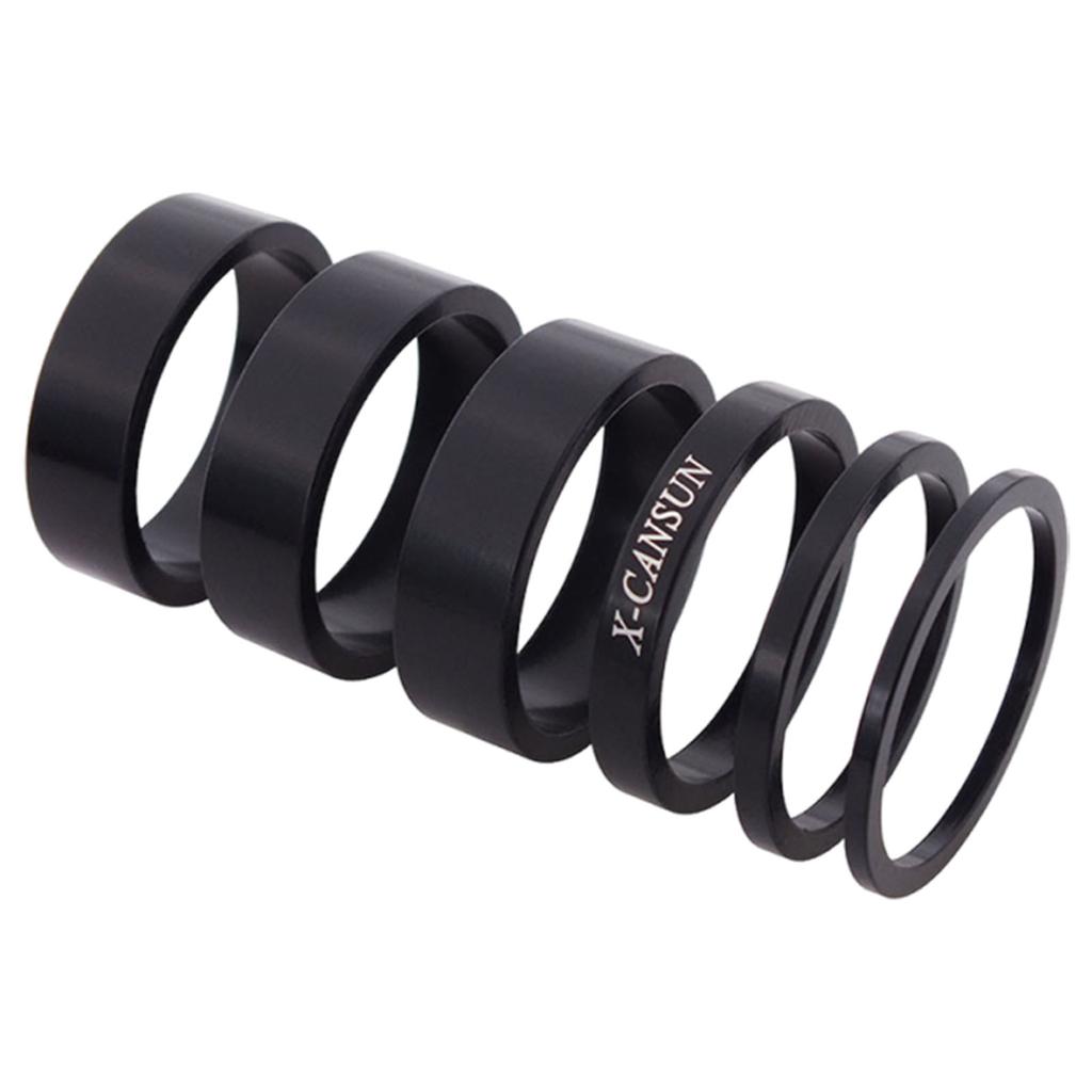 6 Pcs/Set Road Bike Headset Spacer Bike Stem Washer Repair Parts Practical Portable Headset Spacers Bicycle Accessories