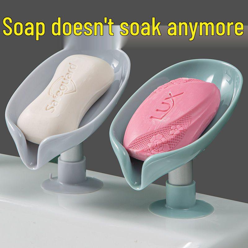 Suction Cup Wall-Mounted Soap Rack: Punch-Free, Creative Drain Design, No Water Accumulation, Home Storage Solution