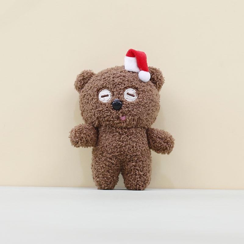 Christmas Teddy Hat Bear Cartoon Plush Toys Childrens Doll Bag Hanging Keychain