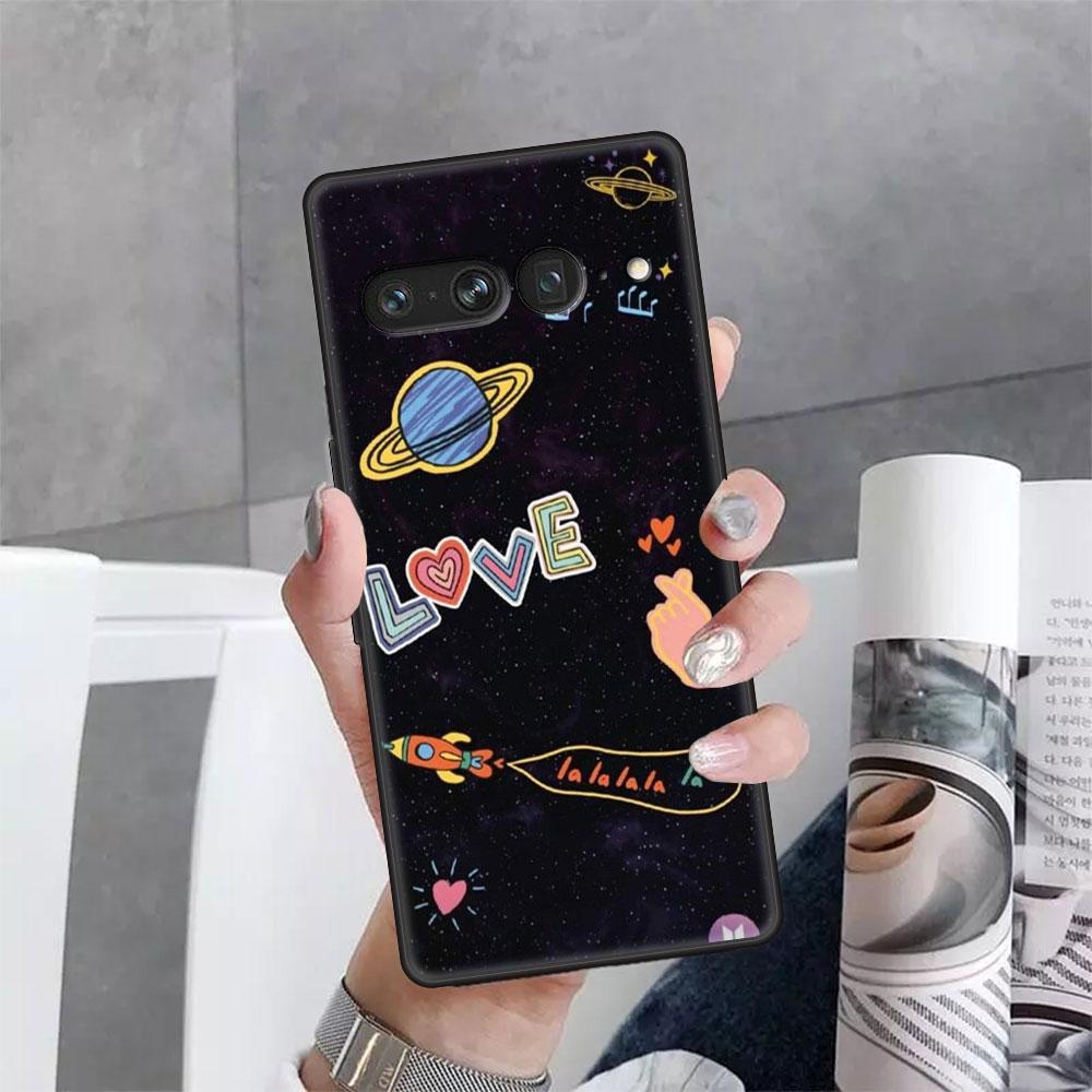 Pouzdro pro Google Pixel 7 6 Pro 5 4 3 3a XL 5a 4a 5G Měkké pro Pixel 6Pro 4XL 3XL 3aXL Zadní kryt Fundas Měsíc Astronaut