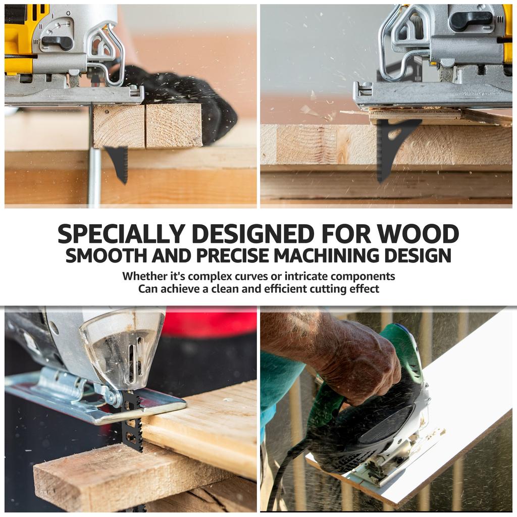 15Pcs Jigsaw Blade T Shank Flush Cutting Saw Blade High Carbon Steel Irregular Curve Saw Blade for Plywood Hardwood Cutting Tool