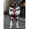Fashion Skull 3D Print Hoodie Sweatpants Set Men
