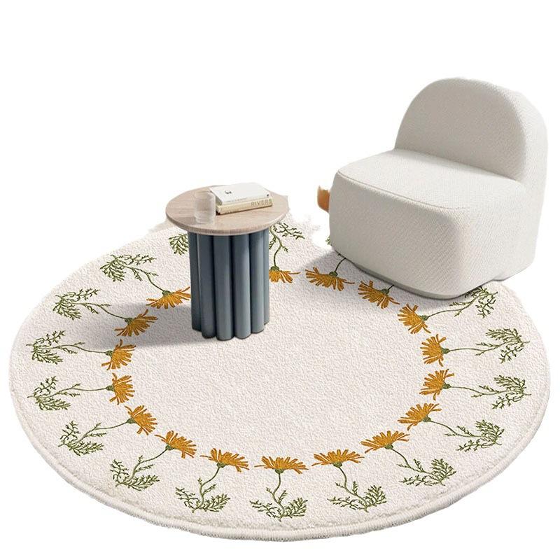 Wohnzimmer Rundteppich Schmutzabweisend und Verschleißfest Fußmatte Schlafzimmer Pflegeleicht Bettvorleger